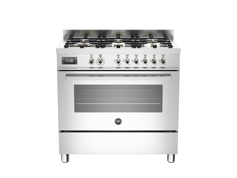 90 cm 6-Burner, Electric Oven - Stainless Steel